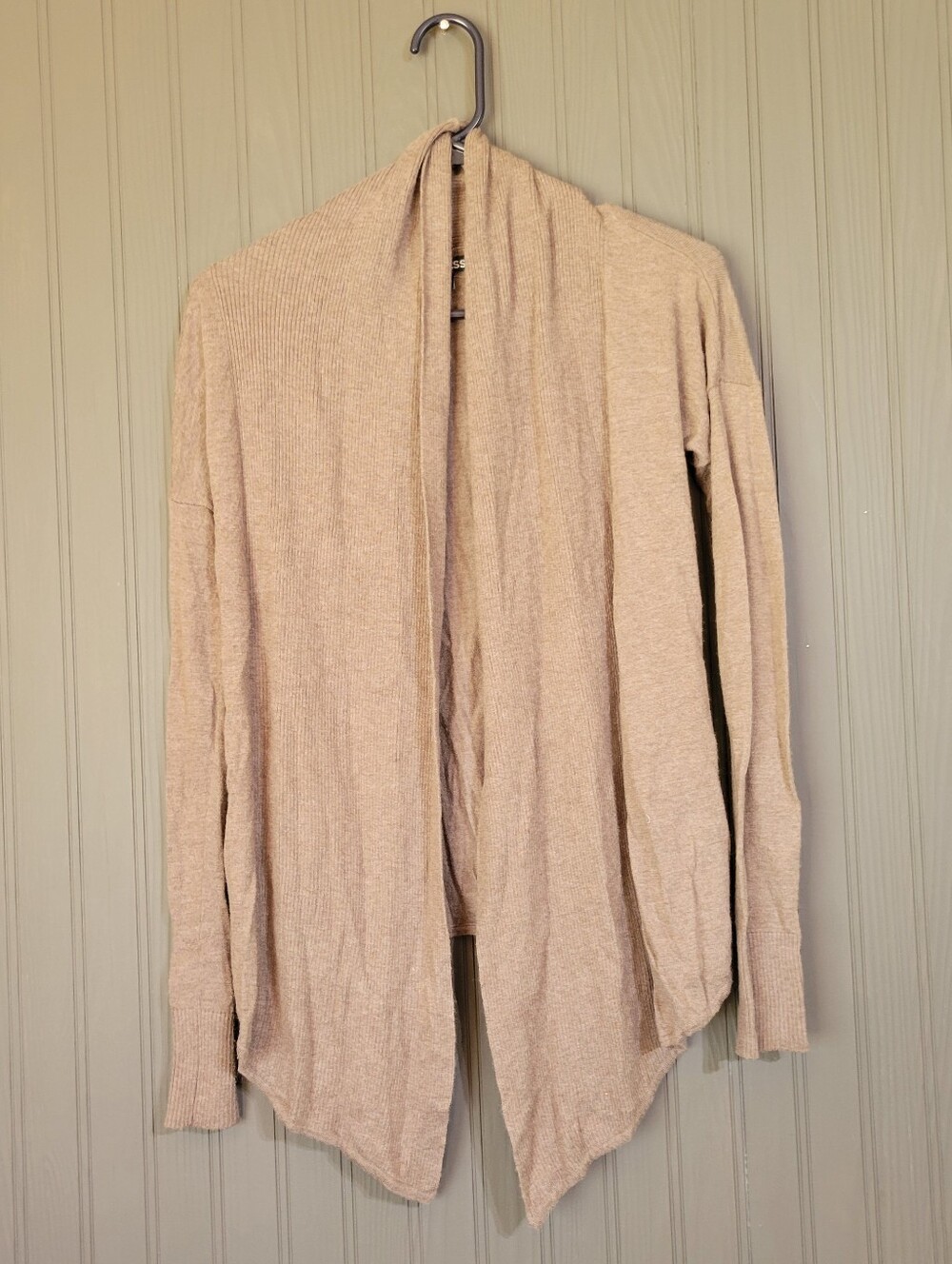 Express Long Sleeve Open Front  Cardigan Sweater Cashmere Blend Brown Women's XS